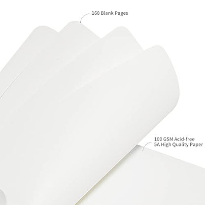 JOYEUX Blank Journal Notebook, A5, 160 Pages 100 Gsm Thick Sketch Books Hardcover Journal for Writing, 5.7 inches x 8 inches Notebooks for Work (Yellow) - color: Yellow