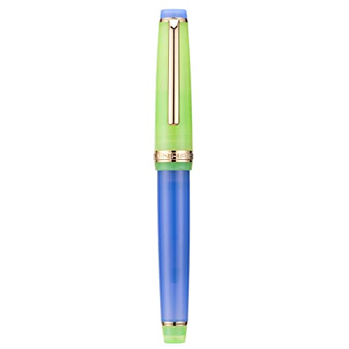 3 Jinhao 82 Fountain Pen Transparent Mixed Morandi Color Acrylic Medium Point Gold Trim with Converter Set - color: Mixed Morandi Gold Trim, style: Medium Nib