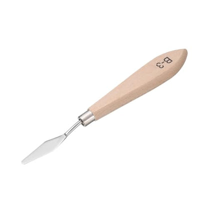 HARFINGTON Palette Knives Painting Tool 6.69" Stainless Steel Blade Spatula Painting Pallet Knife Beech Wood Handle for Oil Acrylic Canvas Color Mixing - size: 12mmx170mm