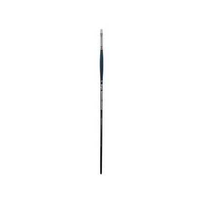 Creative Mark Imperial Professional Chungking Hog Bristle Brush - Bright # 2, Handmade Long Handle Oil Paint Brushes for Artists, Nickel-Plated Brass Ferrules, Stiff Yet Soft Natural Bristles - size: #2