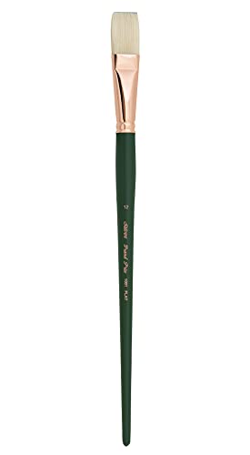 Silver Brush 1001-12 Grand Prix Premier Long Handle Hog Bristle Brush, Flat, Size 12 - size: Size 12