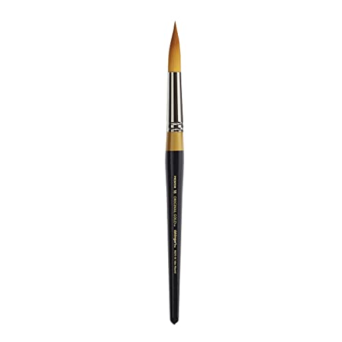 KINGART Premium Original Gold 9020-18 Ultra Round Series Artist Brush, Golden Taklon Synthetic Hair, Short Handle, for Acrylic, Watercolor, Oil and Gouache Painting, Size 18 - size: 18
