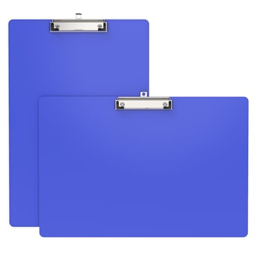 Extra Large 11x17 Clipboards, Landscape and Vertical Layout 2 Pack | Blues Plastic Drawing Boards with Low Profile Clip. Suitable for Watercolor, Sketching, Painting. Art & Drafting Supply - color: Blues