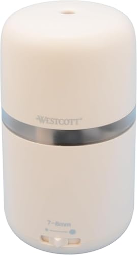 Westcott Two-in-One Fully Automatic Battery and Electric Pencil Sharpener for Regular, Graphite, and Drawing Pencils - Adjustable Tip Size - for Office and School Use - Includes AC Adapter - White