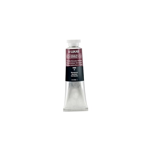 Lukas 1862 Professional German Oil Paint, Blue Black 37 mL - w/Beeswax & Non-Yellowing Sunflower Oil, Short Drying Time, Smooth, Outstanding Lightfastness - color: Blue Black, size: 1.25 Fl Oz (Pack of 1)