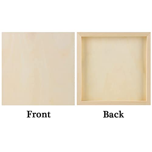 ADXCO 8 Pack Wood Panels 10 x 10 Inch Unfinished Wood Canvas Wooden Panel Boards for Painting, Pouring, Arts Use with Oils, Acrylics - size: 10 x 10 inch
