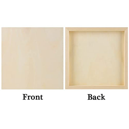 ADXCO 8 Pack Wood Panels 10 x 10 Inch Unfinished Wood Canvas Wooden Panel Boards for Painting, Pouring, Arts Use with Oils, Acrylics - size: 10 x 10 inch