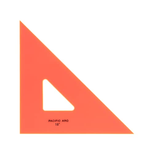 Pacific Arc Drafting Triangle, 18-inch, 45/90 Degrees, Fluorescent Orange - color: Fluorescent Orange, size: 18-in, 45/90 degrees