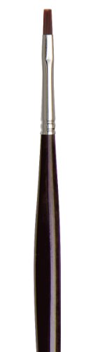 da Vinci Oil & Acrylic Series 7385 Top Acryl Paint Brush, Bright Red/Brown Synthetic with Long Ergonomic Handle, Size 1 - size: Size 1, style: Bright Brown Long