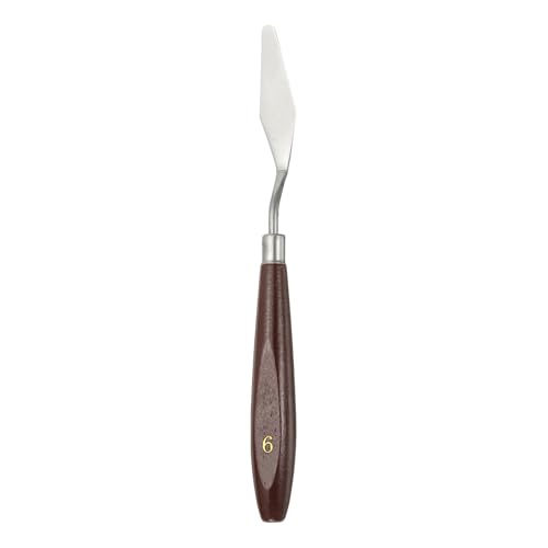HARFINGTON Palette Knife Painting Tool 2.17 x 0.63 Stainless Steel Art Spatula Pallet Knives Scrapers Tools with Beech Wood Handle for Acrylic Oil Canvas Mixing Spreading, Red/Silver - size: 2.17" x 0.63"