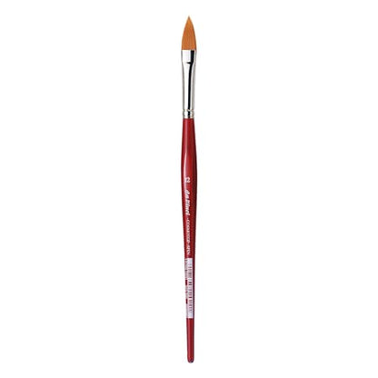 da Vinci Watercolor Series 5584 CosmoTop Spin Paint Brush, Pointed Oval Synthetic with Red Handle, Size 12 (5584-12) - size: Size 12, style: Pointed Oval