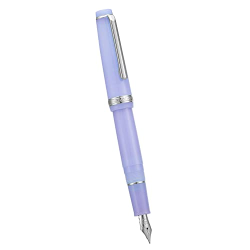 Jinhao 82 Acrylic Fountain Pen, Iridium Extra Fine Nib with Ink Converter, Transparent Purple Classic Design Smooth Writing Pen (Silver Trim) - color: Purple Clear (Silver Trim), style: Extra Fine (0.38 mm)