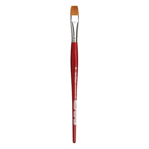 da Vinci Watercolor Series 5880 CosmoTop Spin Paint Brush, Flat Synthetic with Red Handle, Size 14 (5880-14) - size: Size 14, style: Flat