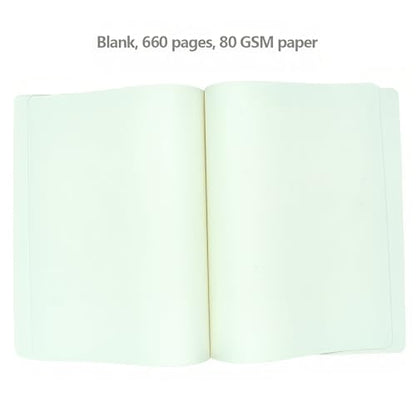 jooact Thick Sketchbook 660 Pages Notebook Soft Faux Leather Cover Journal 80GSM Paper Notepad Drawing Book Memo Writing Sketch Pad Diary Notebook - color: Brown, size: A6