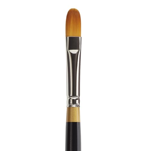KINGART Premium Original Gold 9500-10 Filbert Series Artist Brush, Golden Taklon Synthetic Hair, Short Handle, for Acrylic, Watercolor, Oil and Gouache Painting, Size 10 - size: Size 10