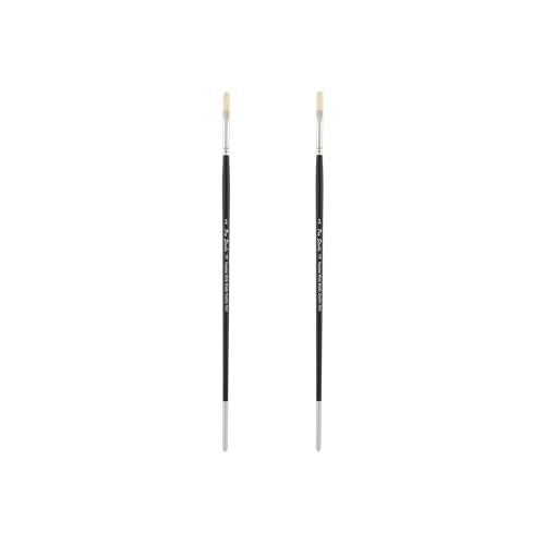 Creative Mark Pro Stroke Premium White Chungking Hog Bristle Artist Paint Brush - Flat # 2-2 Pack - Natural Bristle Brush w/Great Control Suitable for Oils, Watercolors, Acrylics, Alkyds, Caseins - size: 2 - 2 Pack