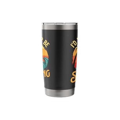 I'd Rather Be Surfing - Beach Surfing Surfingboard Surfboard Stainless Steel Insulated Tumbler - color: Black