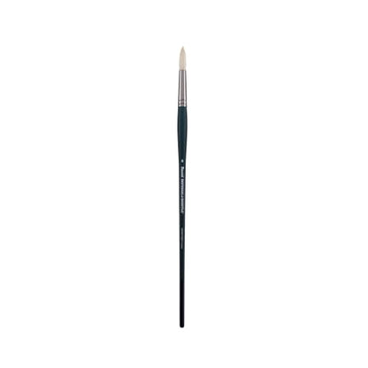 Creative Mark Imperial Professional Chungking Hog Bristle Brush - Round # 8, Handmade Long Handle Oil Paint Brushes for Artists, Nickel-Plated Brass Ferrules, Stiff Yet Soft Natural Bristles - size: #8