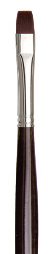 da Vinci Oil & Acrylic Series 7385 Top Acryl Paint Brush, Bright Red/Brown Synthetic with Long Ergonomic Handle, Size 6 (7385-06) - size: Size 6, style: Bright Brown Long