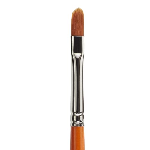 KINGART Premium Radiant 6500-4 FILBERTSeries Artist Brush, Synthetic Taklon Hair, Short Handle, Acrylic, Oil and Watercolor Painting, Size 4 - size: 4