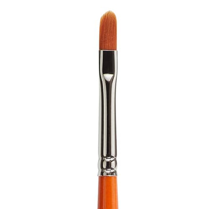 KINGART Premium Radiant 6500-4 FILBERTSeries Artist Brush, Synthetic Taklon Hair, Short Handle, Acrylic, Oil and Watercolor Painting, Size 4 - size: 4
