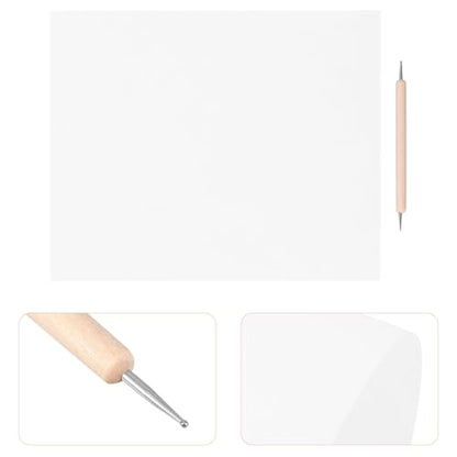 Hemobllo Graphite Transfer Paper Set with 12 Sheets and Double-Ended Tracing Stylus Dotting Tools for Tracing on Paper and Metal, for Practicing Fonts and Protective Copying