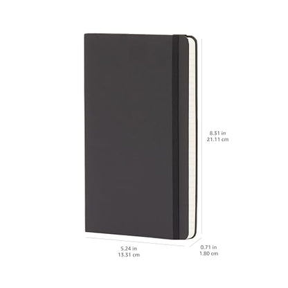 Amazon Basics Classic Lined Writing Notebook for Note Taking and Journaling, Hardcover with Elastic Closure, 240 Pages, 5" x 8.25", Black (Pack of 2) - size: 2 Pack, style: Ruled