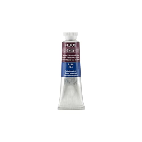 Lukas 1862 Professional German Oil Paint, Colbalt Blue Hue 37 mL - w/Beeswax & Non-Yellowing Sunflower Oil, Short Drying Time, Smooth, Outstanding Lightfastness - color: Colbalt Blue Hue, size: 1.25 Fl Oz (Pack of 1)