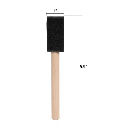Mister Rui 1 Inch Foam Paint Brushes, 12 Pack – High Density Poly Sponge Brushes for Painting, Mod Podge, Decoupage, Crafts & Cleaning - color: Foam Brush Set | Pack of 12