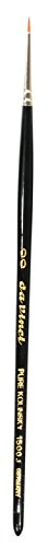 da Vinci Watercolor Series 1500J Paint Brush, Round Kolinsky Red Sable with Black Handle, Size 2/0 - size: Size 2/0, style: Italian Sized Kolinsky Round