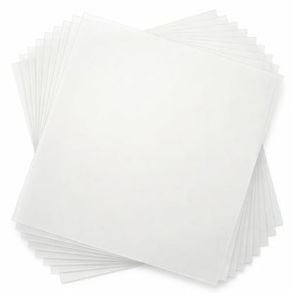 Blank Mylar Stencil Sheets, 10 Pack 12 x 12 Inch, 7 Mil Milky Translucent PET Plastic Sheets for Cutting Machines, Laser Cutting, Reusable Template Material