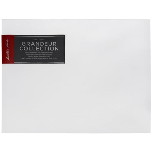Hobby Lobby Master's Touch Grandeur Blank Canvas, Heavy-Duty Cotton Duck, Gallery-Wrapped, White (30"x40") - style: 30"x40"