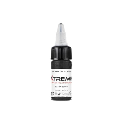 Xtreme Tattoo Ink, Versatile Medium Viscosity for Precision Tattooing, Rich Hue, Quick Healing, Acrylic-Free, Water Based and Premium Quality, Ready-to-Use Tattoo Ink (Extra Black, 0.5 oz) - color: Extra Black, size: 0.5 fl oz