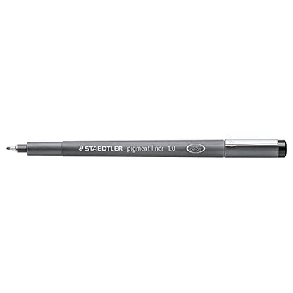 Staedtler Pigment Liner, Fineliner Pen for Drawing, Drafting, Journaling, 1.0mm, Black, Box of 5 Pens, 308 10-9 - style: 1.0mm