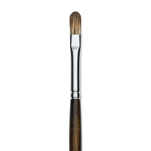 Silver Brush Limited 26034 Monza Filbert Brush for Oil & Acrylics Paintings, Size 4, Long Handle - size: Size - 4