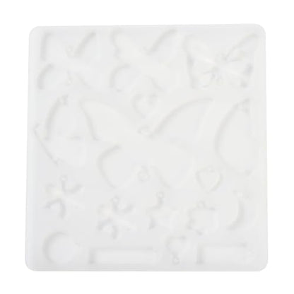 1PC Butterfly Pendant Silicone Molds Resin Epoxy Casting Molds for Earring Necklace Keychain Charms Pendants Jewelry Making DIY Gem Cabochon Craft Supplies White 124x119x4.5mm - color: White-2