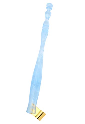 Xiaoyu Calligraphy Oblique Nib Pen Holder, English Calligraphy Pen Nib Holder, Resin Dip Pen Handle Nib Holder with 5 Flat Nibs, Light Blue - color: Light Blue