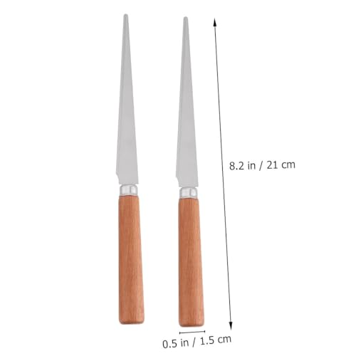 HEALLILY 2 PCS Wood Handle Carving Knife Fettling Knife Tools Ceramic Polymer Clay Sculpture Modeling Fettling Knife for Ceramic Polymer Clay Carving Modeling Pottery Sculpting