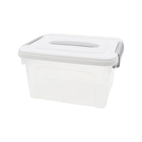 Plastic Bin with Lid, 1PCS Transparent Storage Box Office Container with Lids Platic Hangers Office Storage Bins Clothes Hangers Wardrobe Sundries Organizer - size: 30*21*17cm/11.81*8.26*6.69"
