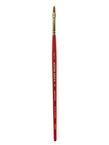 Winsor & Newton Sceptre Gold II Series 606 Short Handle Brush - Flat Wash ¾" - size: ¾", style: Flat Wash
