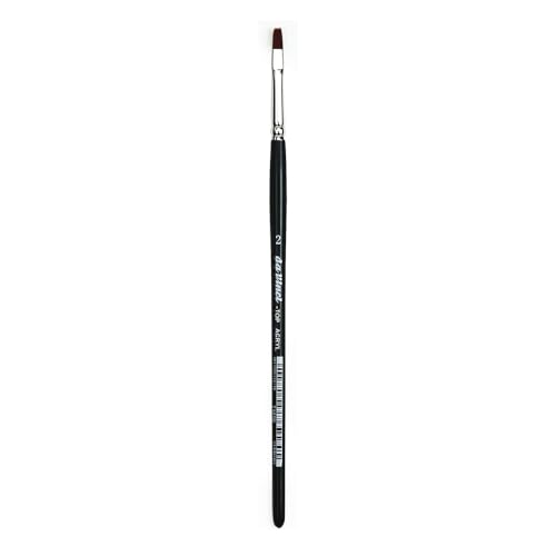 da Vinci Oil & Acrylic Series 7185K Top Acryl Paint Brush, Flat Red/Brown Synthetic with Short Handle, Size 2 (7185K-02) - size: Size 2, style: Flat Brown Short