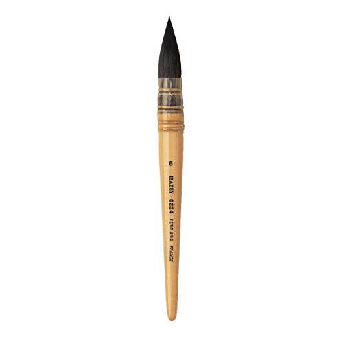 Isabey Squirrel Watercolor Brush, Siberian Blue Squirell Quill Mop - color: Siberian Blue Squirell Quill Mop, size: Size 8