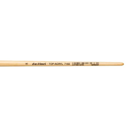 da Vinci Oil & Acrylic Series 7182 Top Acryl Paint Brush, Bright White Synthetic with Long Natural Polished Handle, Size 8 (7182-08) - size: Size 8, style: Bright White Long