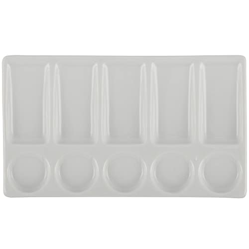 Creative Mark Glazed Slant Palette Porcelain Paint Palette Tray for Watercolor, Gouache, Color-Mixing - Paint Tray for Kids and Adults - 1 Pack - color: Slant Palette, size: 8.1" x 4.9" x 1"