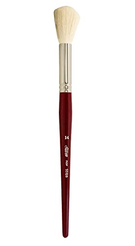 Silver Brush 5518S-14 Silver Mop Short Handle Blender Brush, White Round, Size 14 - size: Size 14