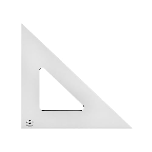 ALVIN - Smoke-Tint Acrylic Triangle Ruler, Multipurpose Tool for Drafting, Design, and Architecture, Great for Machining and Woodworking (8" 45/90 Degree) - size: 8", style: 45/90 Degree