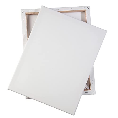 iDIY Stretched Canvas Board 11 x 14 (Set of 8) 5/8" - Classic White Blank, Pre Primed for Oils or Acrylics, 100% Cotton, Acid Free - Professional Grade for Painting or Art Project, Craft, Mixed Media - size: 11 x 14 inches (set of 8)