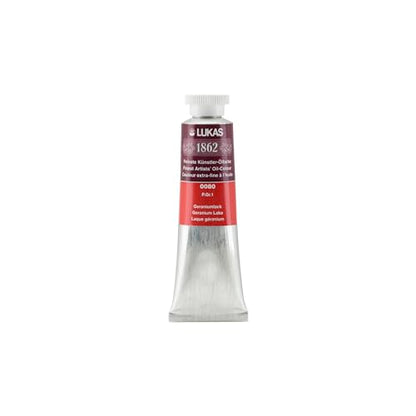 Lukas 1862 Professional German Oil Paint, Geranium Lake 37 mL - w/Beeswax & Non-Yellowing Sunflower Oil, Short Drying Time, Smooth, Outstanding Lightfastness - color: Geranium Lake, size: 1.25 Fl Oz (Pack of 1)