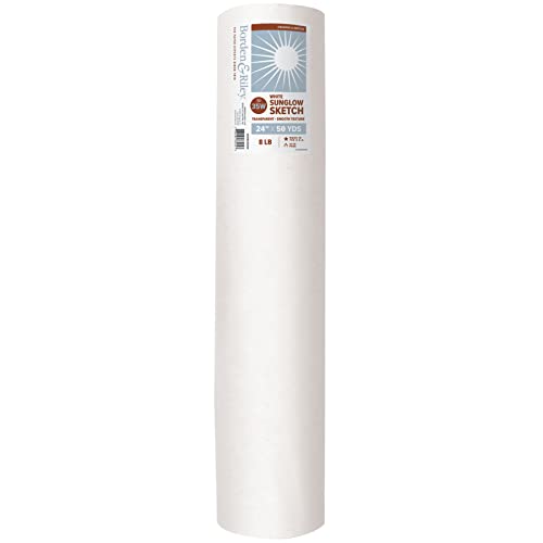 Borden & Riley 24" x 50 Yards #35C Sun-Glo Thumbnail Sketch Paper, 8 lb, White, 1 Roll Each (35WR245000) - color: White, size: 24" x 50 Yards