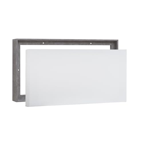 Pixy Canvas Value Pack of 12x18 Stretched Canvas 1-1/4 (1.25) inch deep and Floater Frame for Your Paintings/Artwork/Wall Art/Wall Decor (Rustic Gray, 12 x 18 inch, Landscape) - color: Rustic Gray, size: 12 x 18 inch
